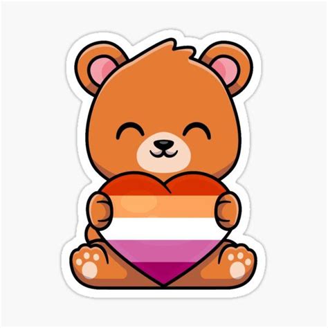 Lesbian Pride Teddy Bear Sticker