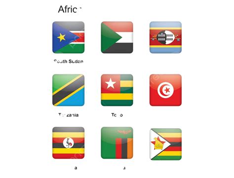 African Countries Flags Set 6 Sign Africa Vector Vector Sign Africa