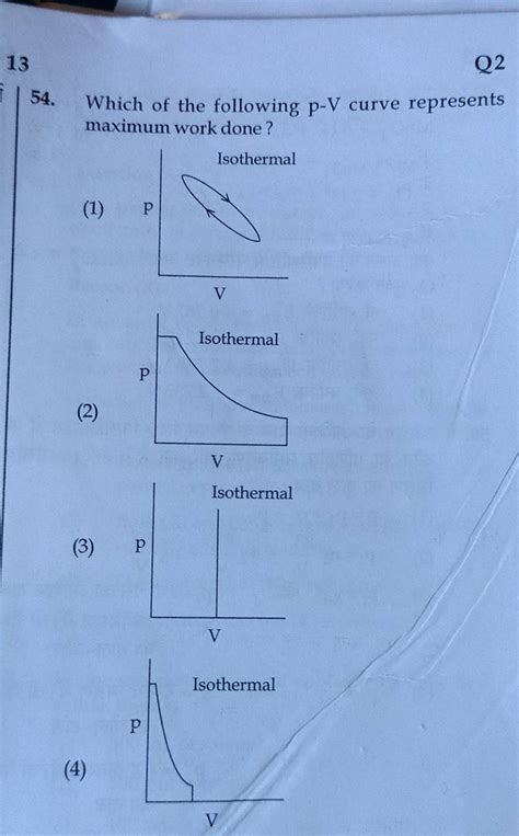 Which Of The Following Pv Curve Represents Maximum Work Done Filo