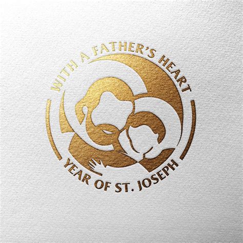 Saint Joseph Logo Vector St. Joseph With Jesus Child, SVG for Cut Files ...