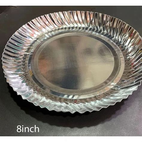 Inch Silver Foil Paper Plates At Rs Pack Silver Foil Paper