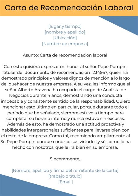 Carta De Recomendación Laboral Modelos De Carta