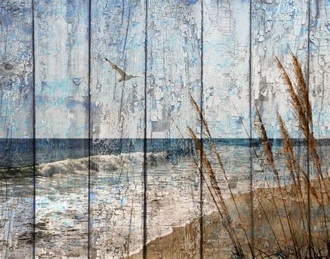 Rustic Ocean Beach Home Artwork Bathroombedroom Wall Art Matted