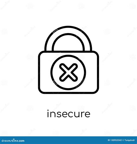 Insecure Icon Trendy Modern Flat Linear Vector Insecure Icon On Stock