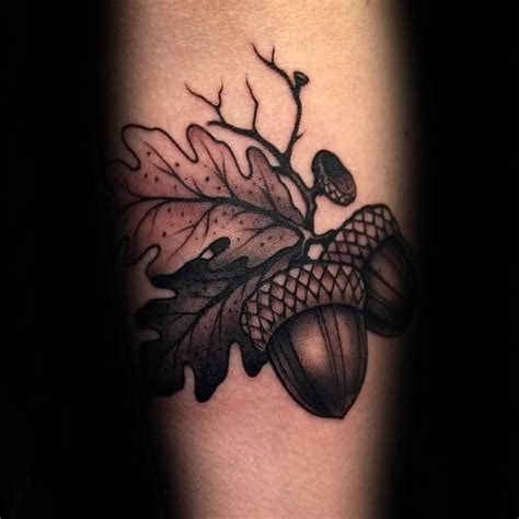 70 Acorn Tattoo Designs For Men - Oak Ink Ideas