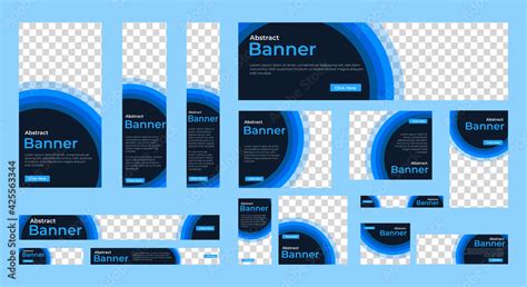 Abstract Banner Design Web Template Set Horizontal Header Web Banner