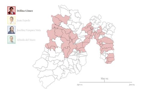 Delfina recorre más municipios que Del Mazo y Josefina en el primer mes