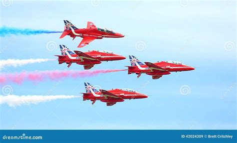 Red Arrows display team editorial stock image. Image of colourful - 42024309