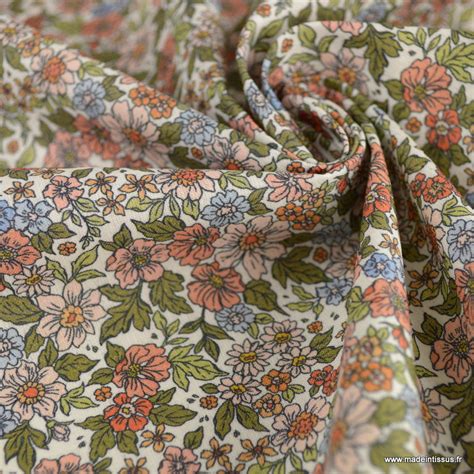 Tissu Liberty Fleuri Imprimée Fleurs au Mètre