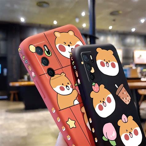 Jiumoo เคสสำหรับ Oppo A16 เคสโทรศัพท์ดีไซน์ใหม่ลายการ์ตูนน่ารักเคสฝาหลังสี่เหลี่ยมขอบด้านข้างเค