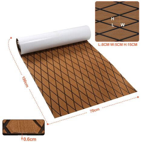 SWANEW Tapis De Sol En Teck EVA Mousse Pont Tapis De Sol Pont De Bateau