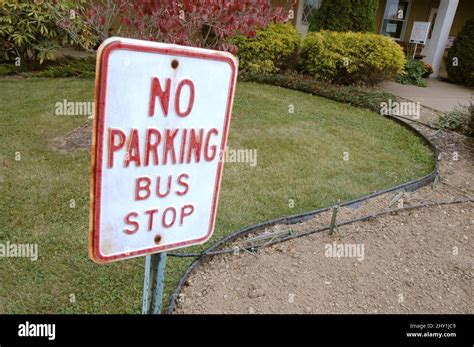 No Parking Bus Stop sign Stock Photo - Alamy