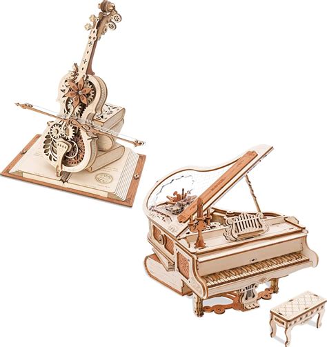 Rokr 3d Puzzles For Adults Cellopiano Model Kit Wooden