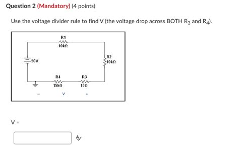 Solved Use The Voltage Divider Rule To Find V The Voltage