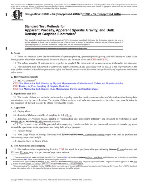 Astm C Standard Test Methods For Apparent Porosity