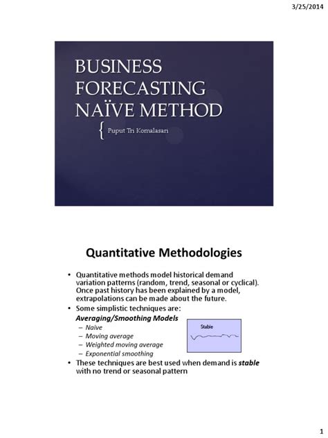 Pdf Business Forecastingnaive Method Dokumentips