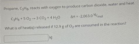 Solved Propane C H Reacts With Oxygen To Produce Carbon Chegg