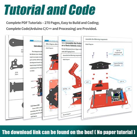 Adeept Dof Wooden Robot Arm Kit Compatible With Arduino Ide