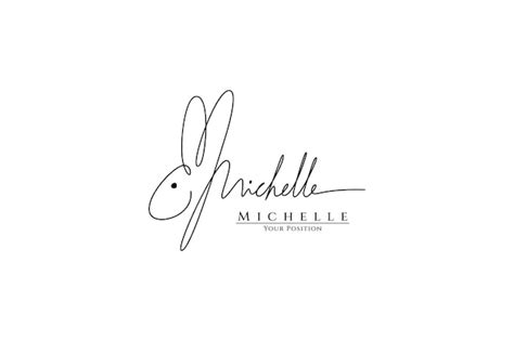 Michelle Firma Nombre Logo Vector Plantilla Sobre Fondo Blanco Vector