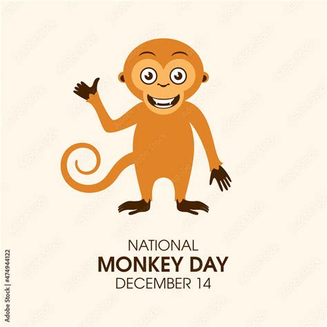 National Monkey Day vector. Happy cute monkey with thumb up icon vector ...