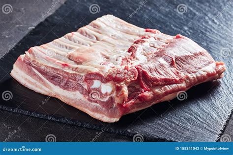 Raw Pork Belly With Spare Ribs Top View Stock Photo Image Of English