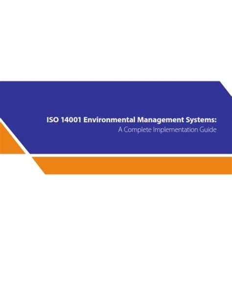 Iso 14001 2015 Environmental Management Systems A Complete Implementation Guide