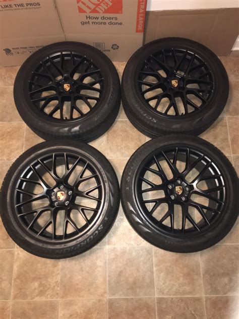 SOLD OEM Satin Black 20GTS RS Spyder Wheel Tire Package Porsche