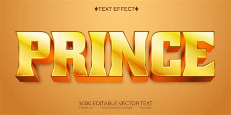 Premium Vector Gold Prince Editable Vector 3d Text Effect