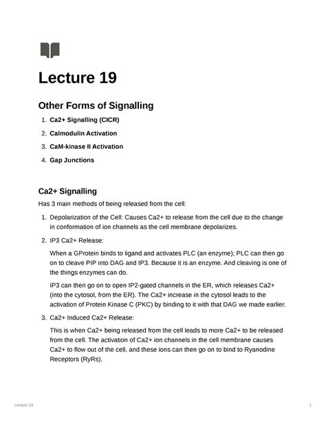 Lecture 19 Cell Signalling II Lecture 19 Other Forms Of Signalling