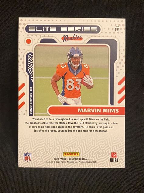 Panini Donruss Football Elite Series Rookies Marvin Mims Denver