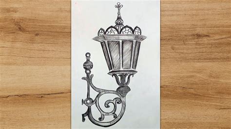 How To Draw A Street Old Lantern Victorian Street Lamp Sketch Youtube