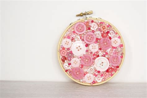 Pink Buttons | Button crafts, Handmade gifts, Embroidery hoop art