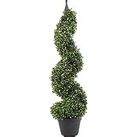 Leaf Artificial Boxwood Tower Tree Topiary Spiral Twist Metal Top