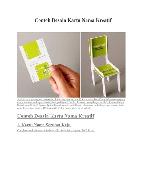 Contoh desain kartu nama kreatif by Fadli Herdiman - Issuu