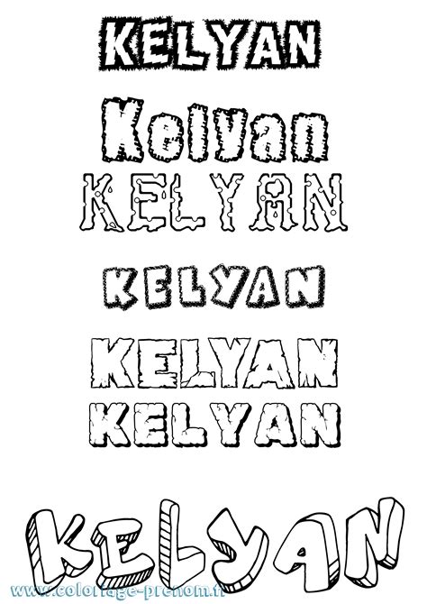 Coloriage du prénom Kelyan à Imprimer ou Télécharger facilement