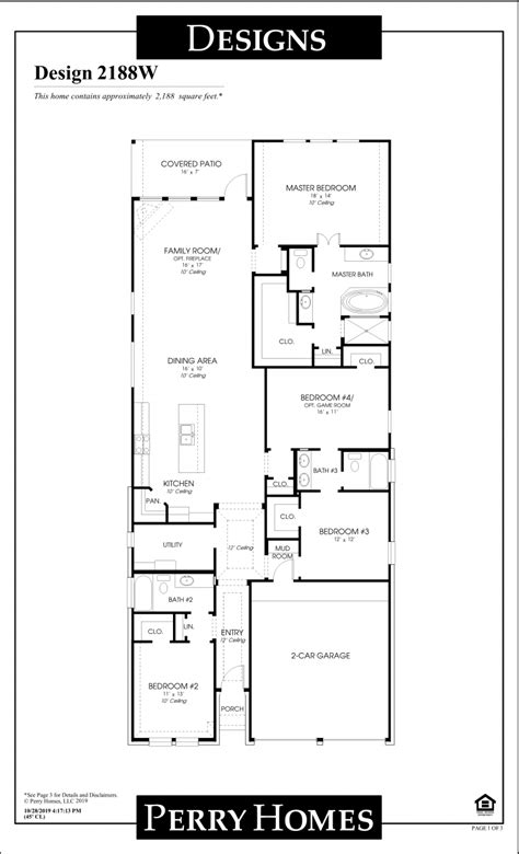 Harvest Green Perry Homes Floor Plan 2188w