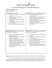 SWOT Analysis 07 29 2018 Docx OL 125 Personal Development Plan SWOT