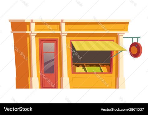 Fast Food Restaurant Building Cartoon Royalty Free Vector