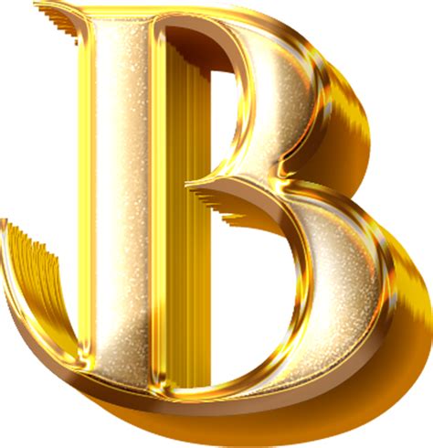 Gold Letters B PNGs for Free Download