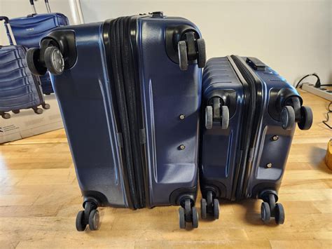 2 PIECE Samsonite Amplitude Hardside Blue Luggage Set Carryon Checked