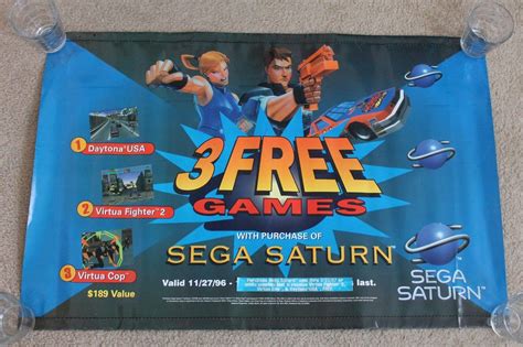 Sega Saturn Store Display Poster Banner Promo Promotional Vintage