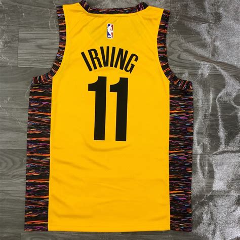 Camisa Homens Kyrie Irving Brooklyn Nets De Basquete Regata Amarelas