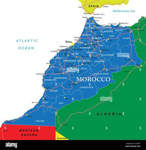 Morocco Political Map Stock Vector Image And Art Alamy