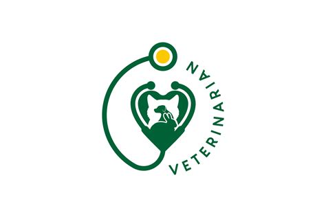 Veterinarian logo design with animal silhouette in stethoscope 16547834 ...