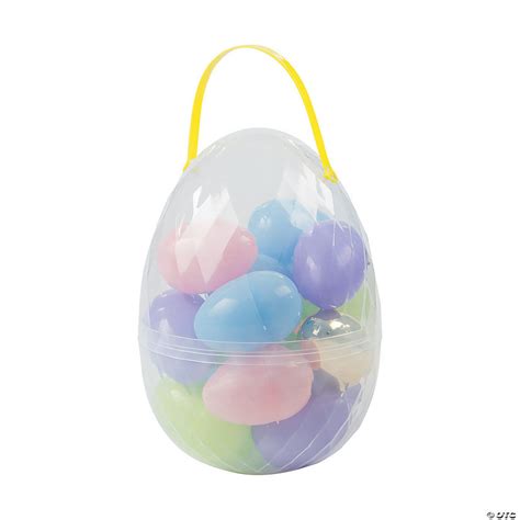 Large Egg Container with Jumbo Plastic Easter Eggs - 18 Pc. | Oriental ...