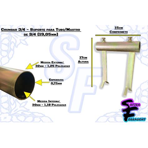 X Suporte Para Antena Mastro Cano Tubo Chumbar Polegada