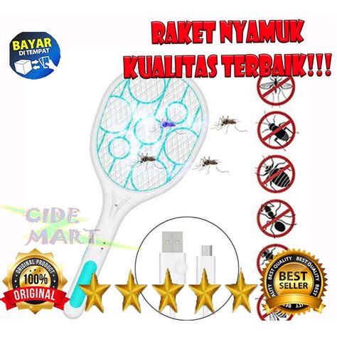 Jual Raket Nyamuk Mosquito Racket Usb Rechargeable Lightning Ly