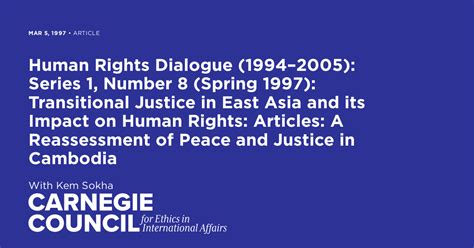 Human Rights Dialogue 19942005 Series 1 Number 8 Spring 1997