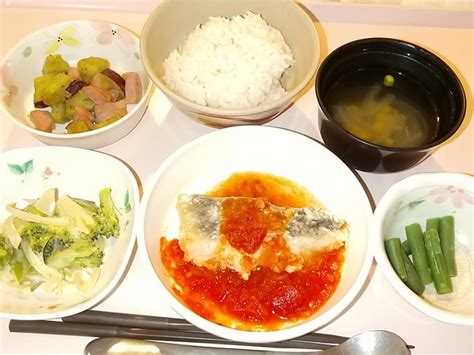 10月3日夕食白身魚のトマトソース 病院食 写真共有サイト「フォト蔵」