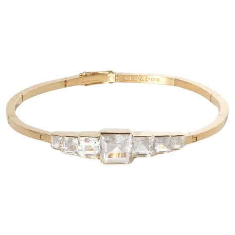 Vintage 18k Gold And Rock Crystal Bracelet By Heribert Engelbert Made